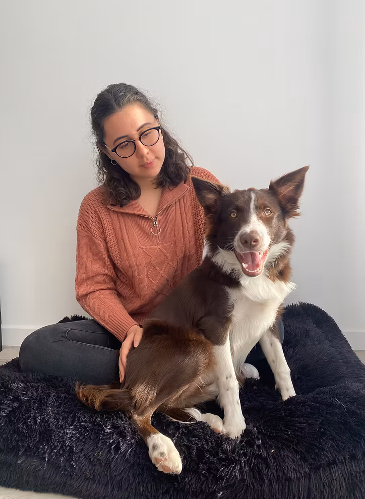Adèle Druaux et un chien